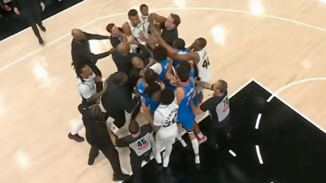 马刺雷霆爆发大规模冲突,多名球员卷入